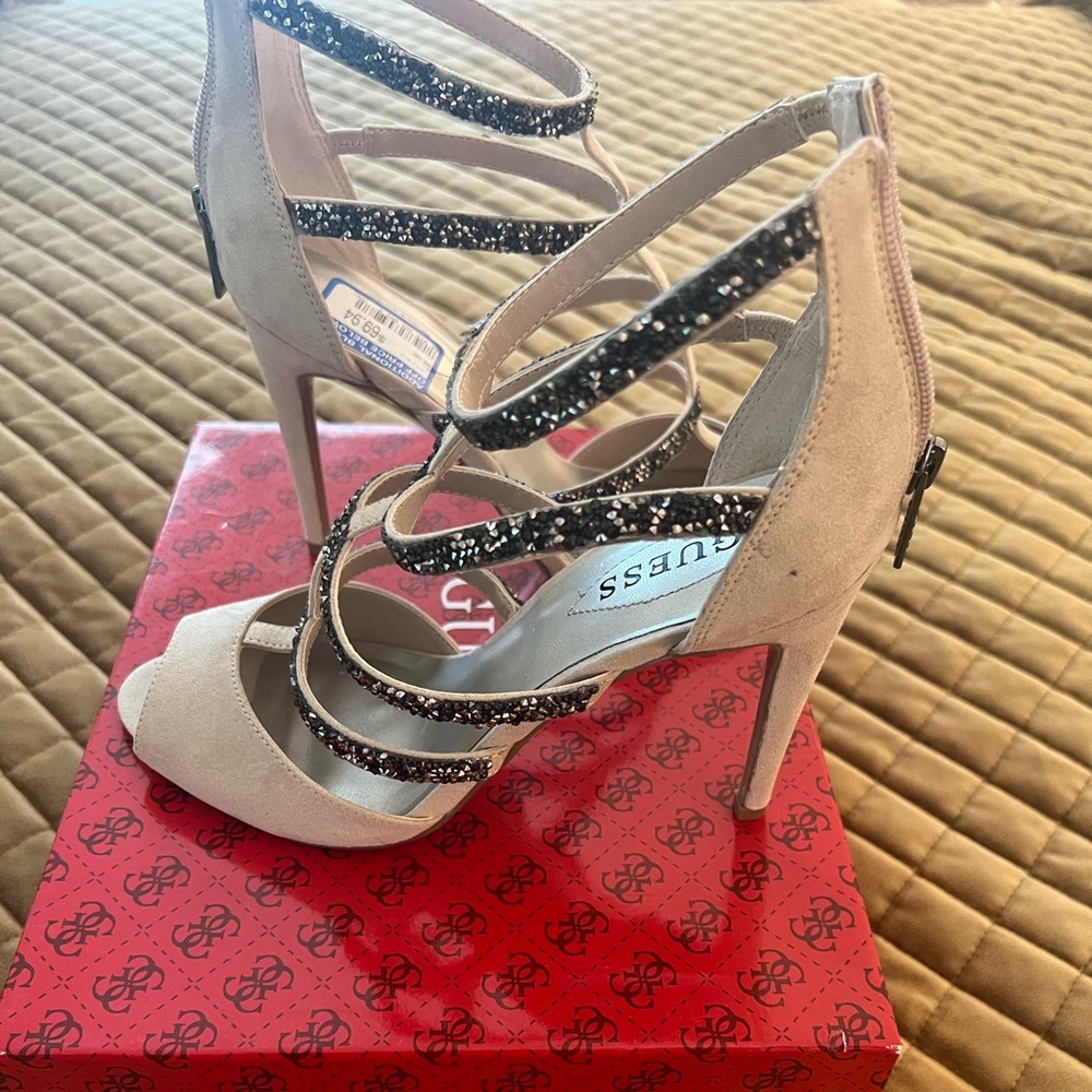 Guess Beaded Suede Heels
